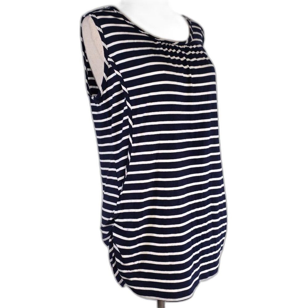 SmallShow Navy Striped Tank Top for Maternity and Nursing Size Medium